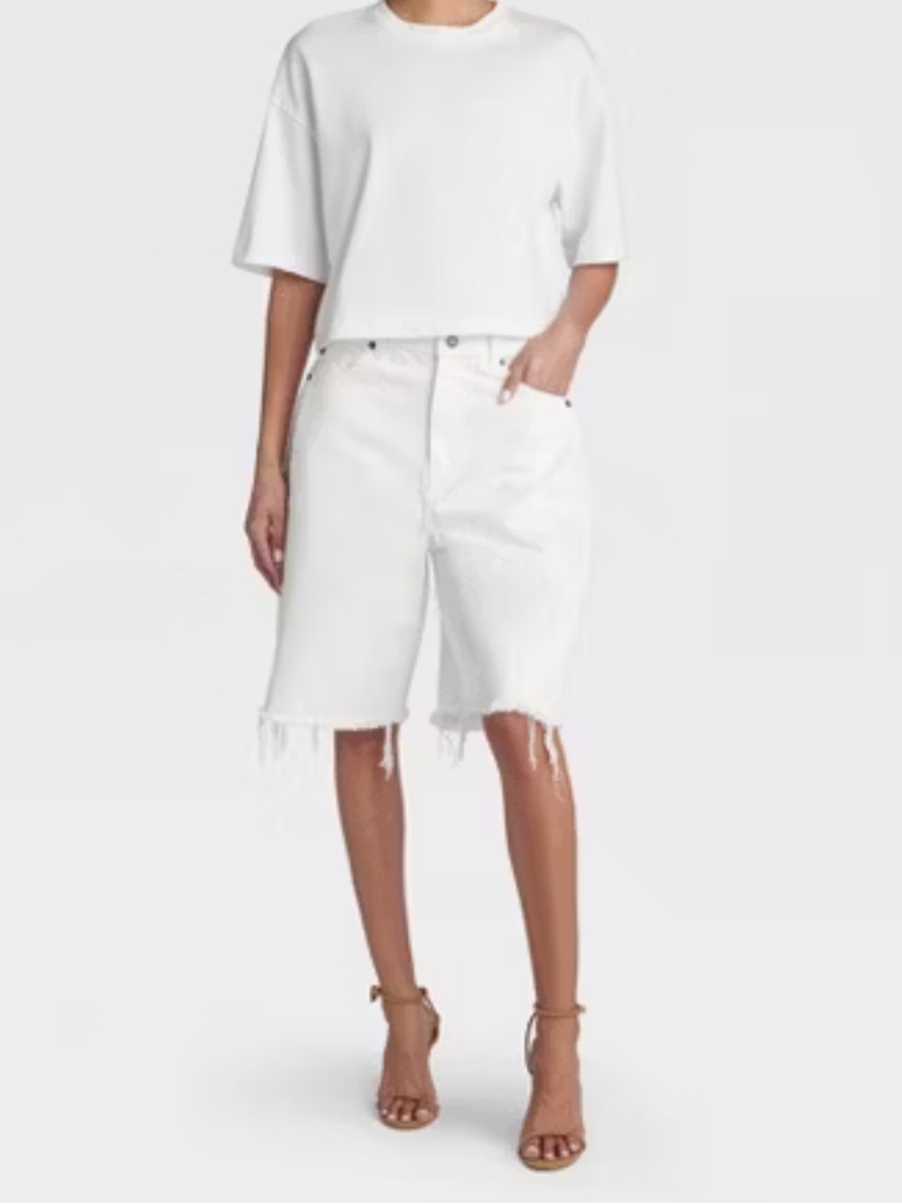 KBB BY KAHLANA THE DISTRESSED RACHEL SHORTS (WHITE DENIM)